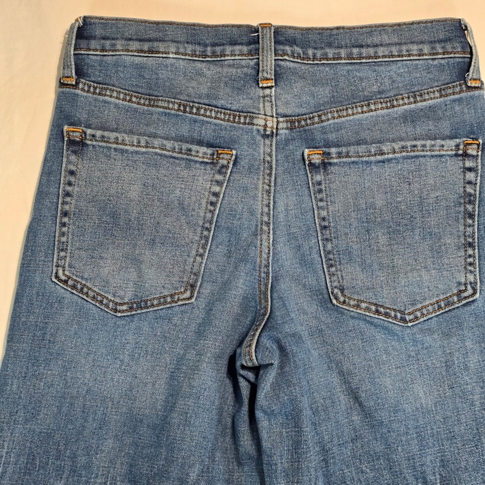 Banana Republic Wide Leg Jeans 27/4 Medium Wash Raw Hem High Rise 862757-008 - Picture 8 of 16